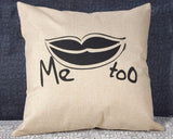 Romantic Linen Decorative Beard Couple Throw Pillow Case Cushion Cover