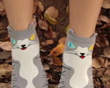 4 Pairs Animal Cat Soft Cartoon Ankle Socks Set
