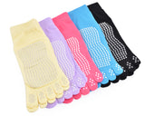 5 Pairs Plain Colors Full Toes Yoga Slipper Socks Set