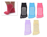 5 Pairs Plain Colors Full Toes Yoga Slipper Socks Set