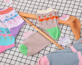5 Pairs Flamingo Pattern Women Cotton Socks