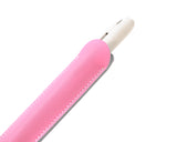 Luxury Leather Single Pen Holder with Transparent Case - Pink