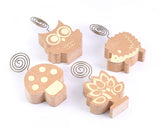 4 Pcs Wooden Circle Swirl Place Card Holder