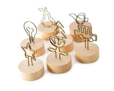 7 Pcs Wooden Circle Swirl Place Card Holder
