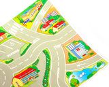 Blue Bird Vision School Bus with Road Signs Accessories Play Rug