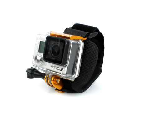 GoPro Wrist Strap Band Mount w/Snap Latch for Hero 3+/4 Camera - Gold