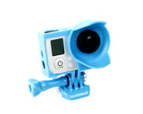 GoPro Lens Hood Housing Frame Mount for Hero 3 / 3+ / 4 Camera - Blue