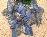 3 Pcs Poinsettia Flower Christmas Tree Ornaments Set