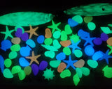 60 Pcs Small Luminous Aquarium Pebbles Set - Starfish and Shell