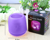 Voice Control LED Candle Night Light - Purple