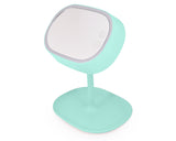 Compact LED Makeup Mirror with Table Lamp - Green