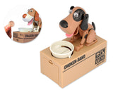 Hungry Dog Piggy Bank Money Saving Box Eating Coin Munching Toy