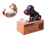 Hungry Dog Piggy Bank Money Saving Box Eating Coin Munching Toy