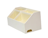 4 Compartments Cosmetic Home Essentials Organizer Storage Box - White