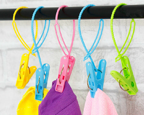 6 Pcs Portable Plastic Security Strap Clothes Hanger Hanging Clips