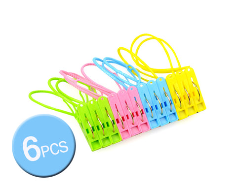 6 Pcs Portable Plastic Security Strap Clothes Hanger Hanging Clips