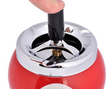 One Push Spinning Pool Ball Ashtray with Stand - Red