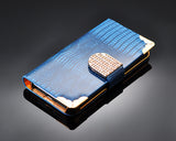 Glamour Series iPhone 5 and 5S Flip Leather Case - Blue