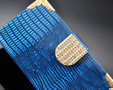 Glamour Series iPhone 5 and 5S Flip Leather Case - Blue