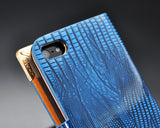 Glamour Series iPhone 5 and 5S Flip Leather Case - Blue