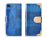 Glamour Series iPhone 5 and 5S Flip Leather Case - Blue