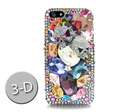 Twin Skulls 3D Bling Swarovski Crystal Phone Cases