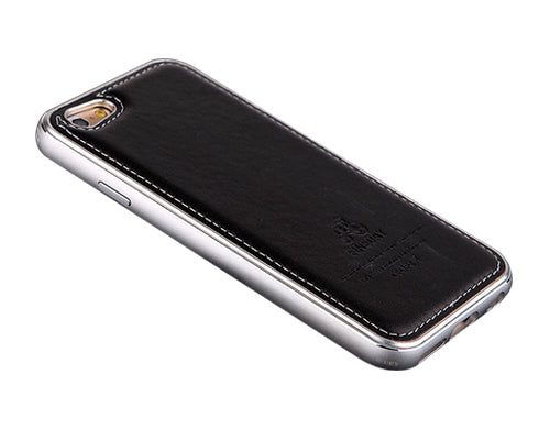 Seam Series iPhone 6 Genuine Leather Case (4.7 inches) - Black + Silver