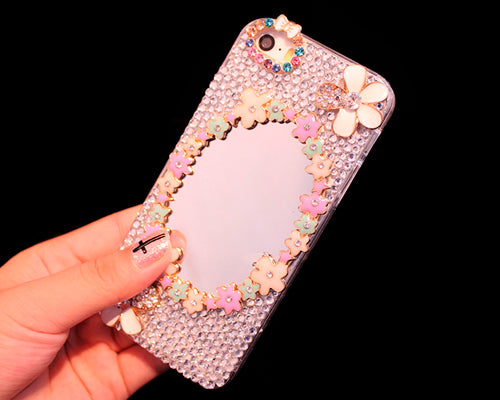 3D Flower Series Bling iPhone 6 Plus Crystal Case (5.5 inches) -Mirror