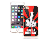 Middle Finger Series TPU Bumper and PC Clear Hard iPhone 7 Case - Red
