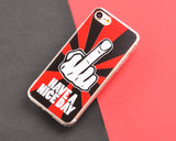 Middle Finger Series TPU Bumper and PC Clear Hard iPhone 7 Case - Red