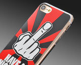 Middle Finger Series TPU Bumper and PC Clear Hard iPhone 7 Case - Red