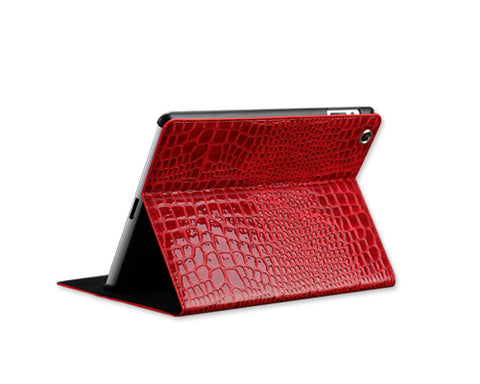 Krokodil Series iPad Air Flip Leather Case - Red