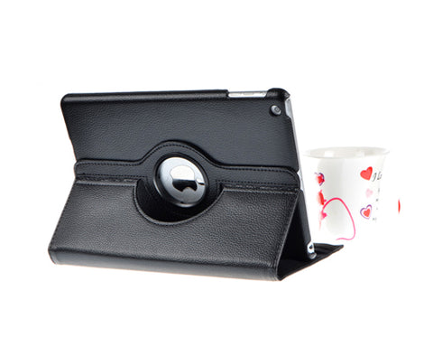Rotating Series iPad Mini 4 Flip Leather Case - Black