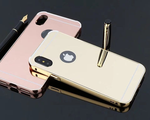 iPhone X Mirror Case Metal Frame and Back Case