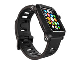 38mm Apple Watch Aluminum Case with Black Silicone Band - Black