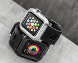 38mm Apple Watch Aluminum Case with Black Silicone Band - Blue