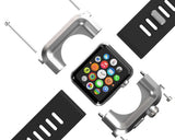 38mm Apple Watch Aluminum Case with Black Silicone Band - Gold