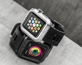 38mm Apple Watch Aluminum Case with Black Silicone Band - Gold
