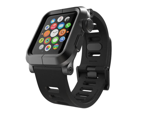 42mm Apple Watch Aluminum Case with Black Silicone Band - Black