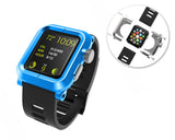 42mm Apple Watch Aluminum Case with Black Silicone Band - Blue