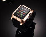 42mm Apple Watch Aluminum Case with Black Silicone Band - Gold