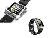 42mm Apple Watch Aluminum Case with Black Silicone Band - Silver