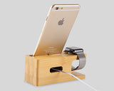 Bamboo 38mm / 42mm Apple Watch Charging Stand and Smartphone Holder