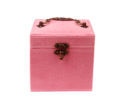 Retro Multi-purpose Three-tier Jewelry Box - Pink