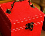 Retro Multi-purpose Three-tier Jewelry Box - Red