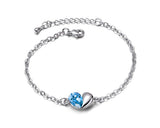 Sweet Heart Blue Crystal Bracelet