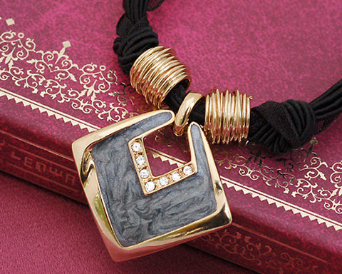 Vintage Enamel Square Crystal Bracelet