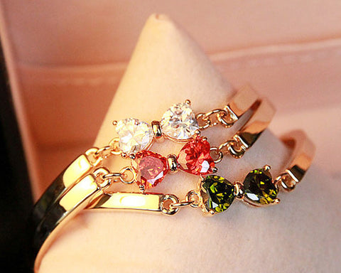 Princess Bowknot Red Crystal Bangle