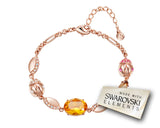 Graceful Beetle Orange Bling Swarovski Crystal Bracelet