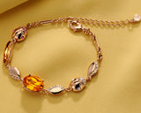 Graceful Beetle Orange Bling Swarovski Crystal Bracelet